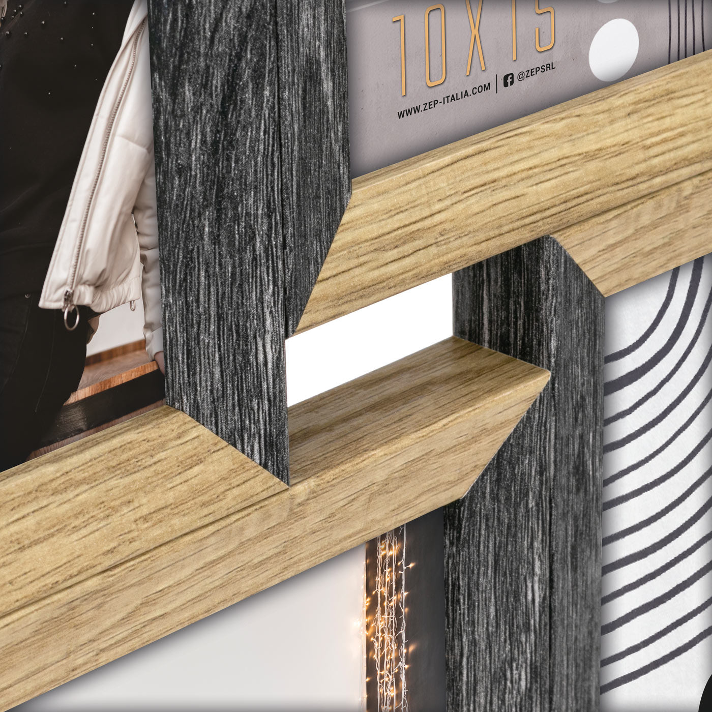 ZEP Collagerahmen – für 10 × 15 cm – MDF & Holz, mehrfarbig