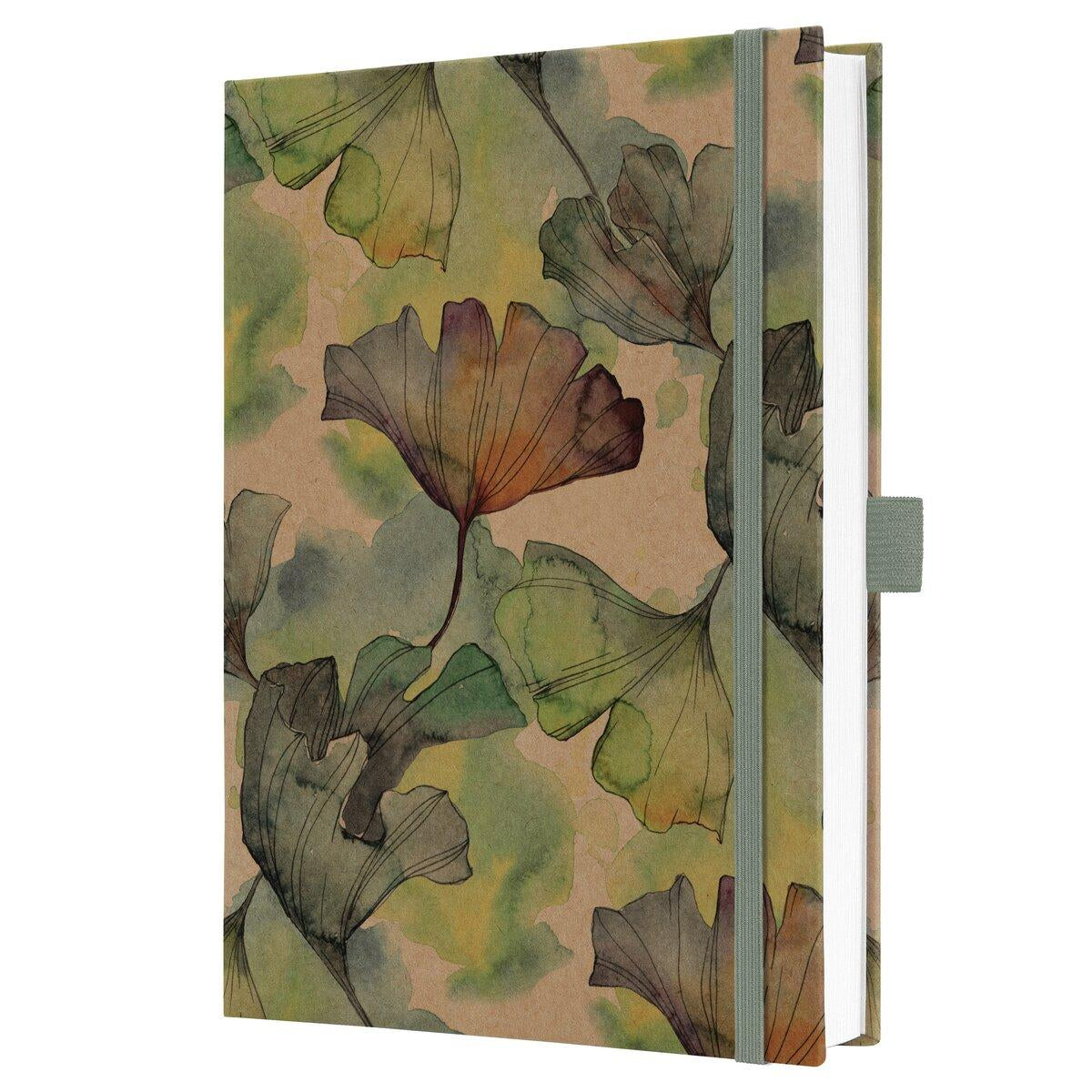Jolie Notizbuch – A5 – 96 Blatt – 100 g/m² – Hardcover, Gummiband, Stiftschlaufe, Schwarz, Braun, FSC