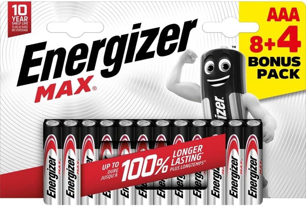 Energizer AA Batterien, Alkaline, 1,5 V – 12 Stk.