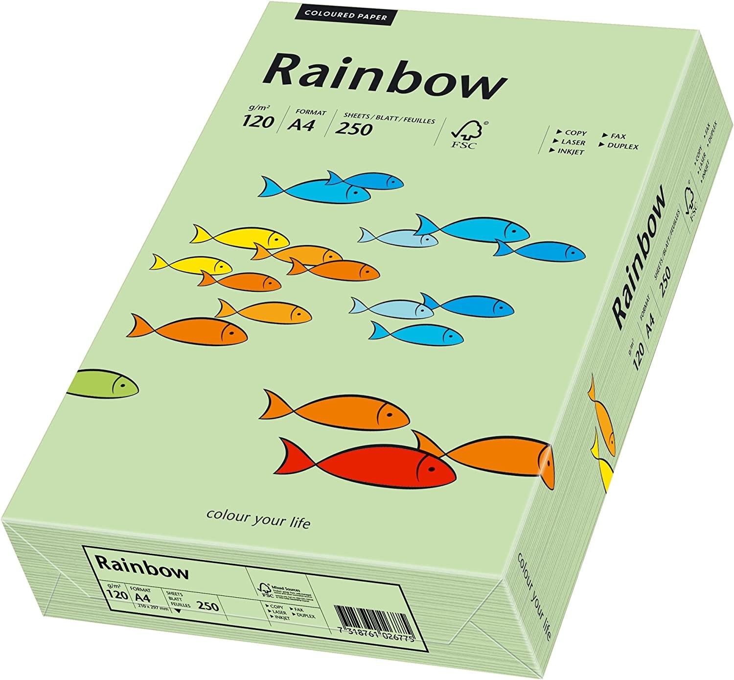 Rainbow Kopierpapier – A3, 80 g/m², Violett – für Inkjet, Laser, Kopierer – FSC – 500 Blatt