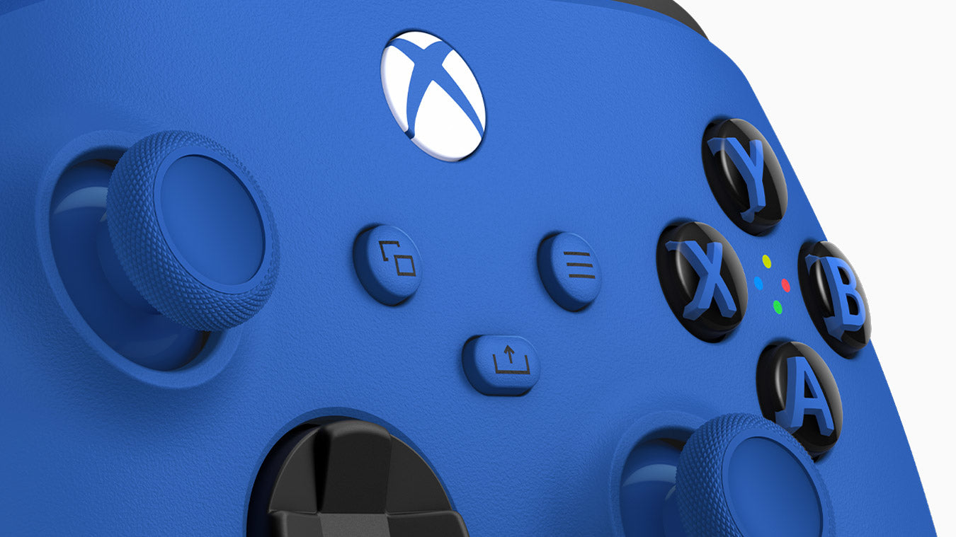 Microsoft Xbox Wireless Controller – Gamepad – Bluetooth, 40 h Akkulaufzeit, für Xbox & PC, Blau/Weiss