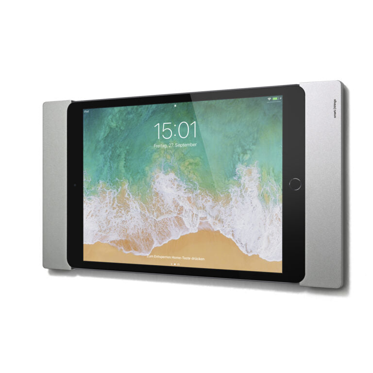 Smart Things Tablet-Wandhalterung für Apple iPad bis 10,5" – abschliessbar – Silber