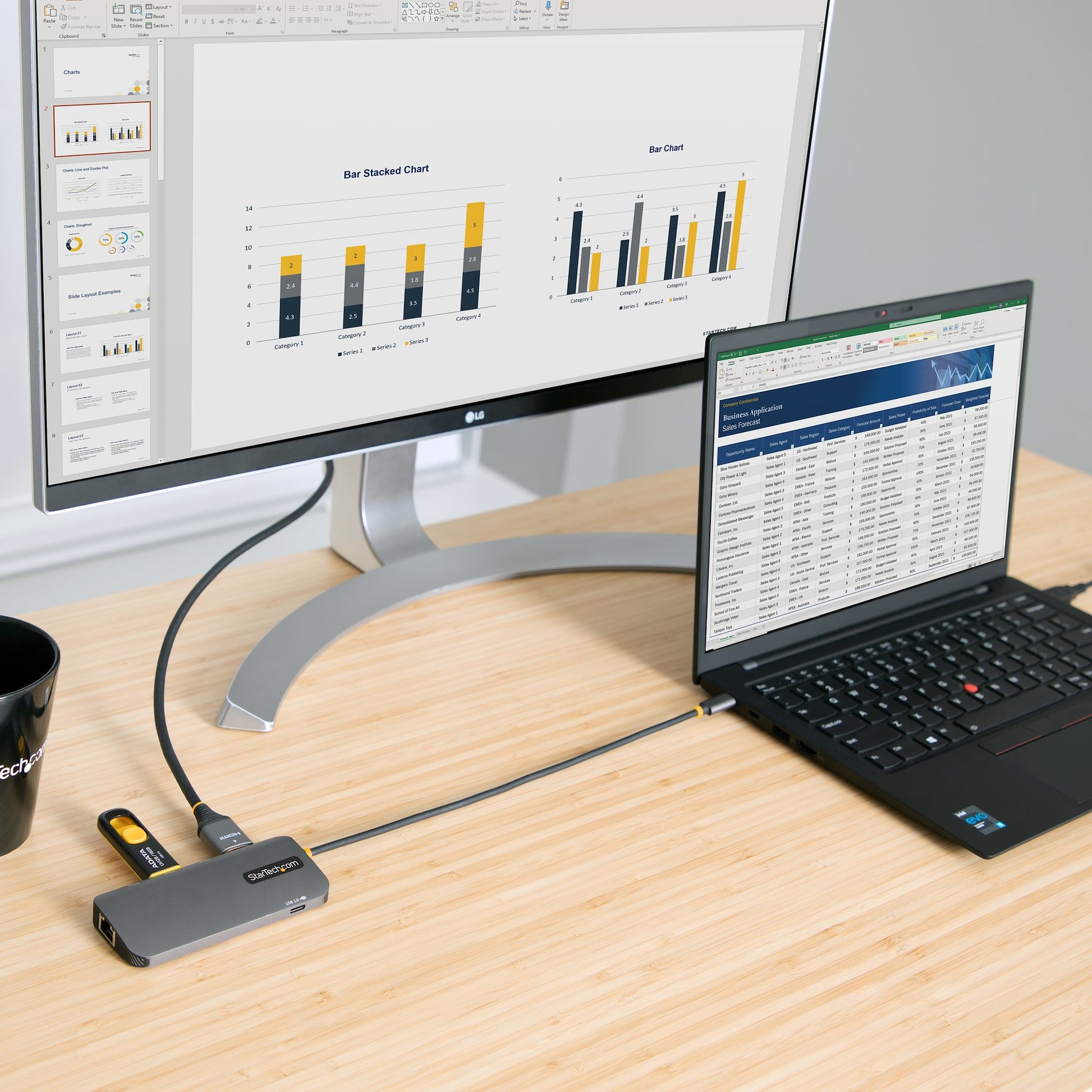 StarTech.com Multiport-Adapter – USB-C, 1× HDMI, 3× USB-A, 100 W PD, GbE, für Windows/Mac/ChromeOS