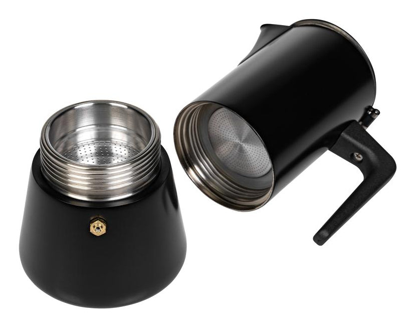 Furber. Furber – Mokka-Kanne 300 ml, Ø 10,5 × 22,5 cm, Edelstahl, Schwarz, für Induktion
