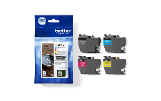 Brother Tintenpatronen-Multipack LC422VALDR, CMYK, 4er-Pack – für MFC-J5340DW, MFC-J5740DW, MFC-J6540DW und andere