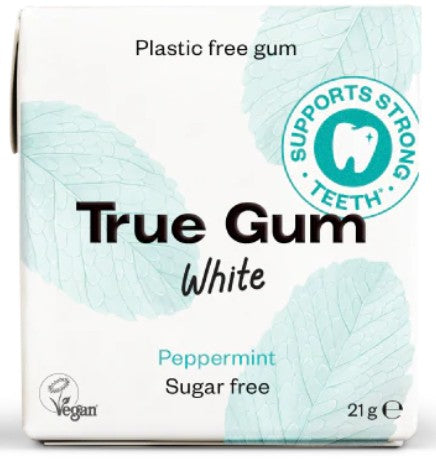 True Gum Weisser Kaugummi – Pfefferminze, zuckerfrei – 21 g
