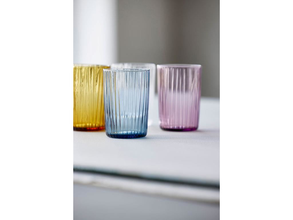BITZ Kusintha Trinkglas – 4er Set, 280 ml, Ø 7,0 cm, Kristallglas, Bernstein, spülmaschinenfest