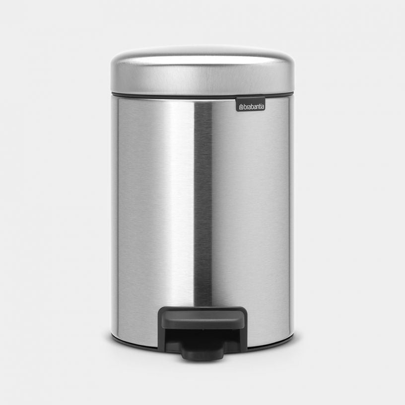 Brabantia NewIcon Treteimer – 3 l – Edelstahl, rund – Soft-Close, Anti-Rutsch-Basis
