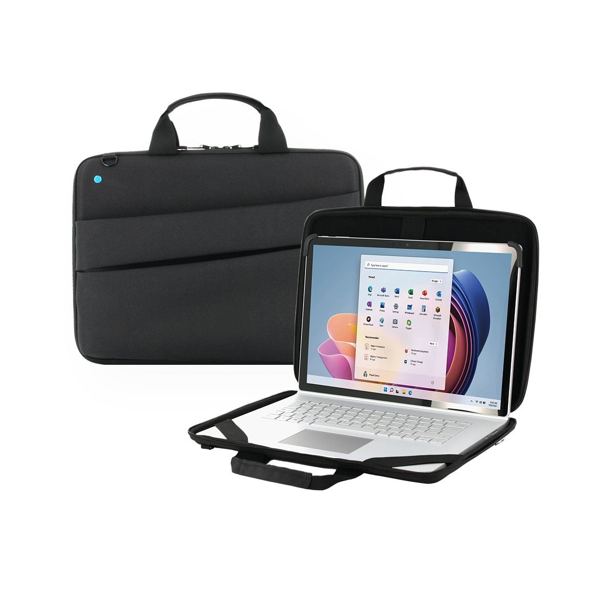 Mobilis Notebook-Tasche bis 14" – abnehmbarer Schultergurt, Fronttasche – Schwarz