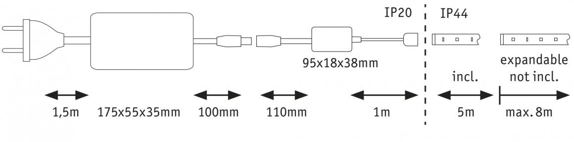 Paulmann LED-Strip MaxLED 500 – Zigbee, RGBW, dimmbar – weiss einstellbar – 5 m