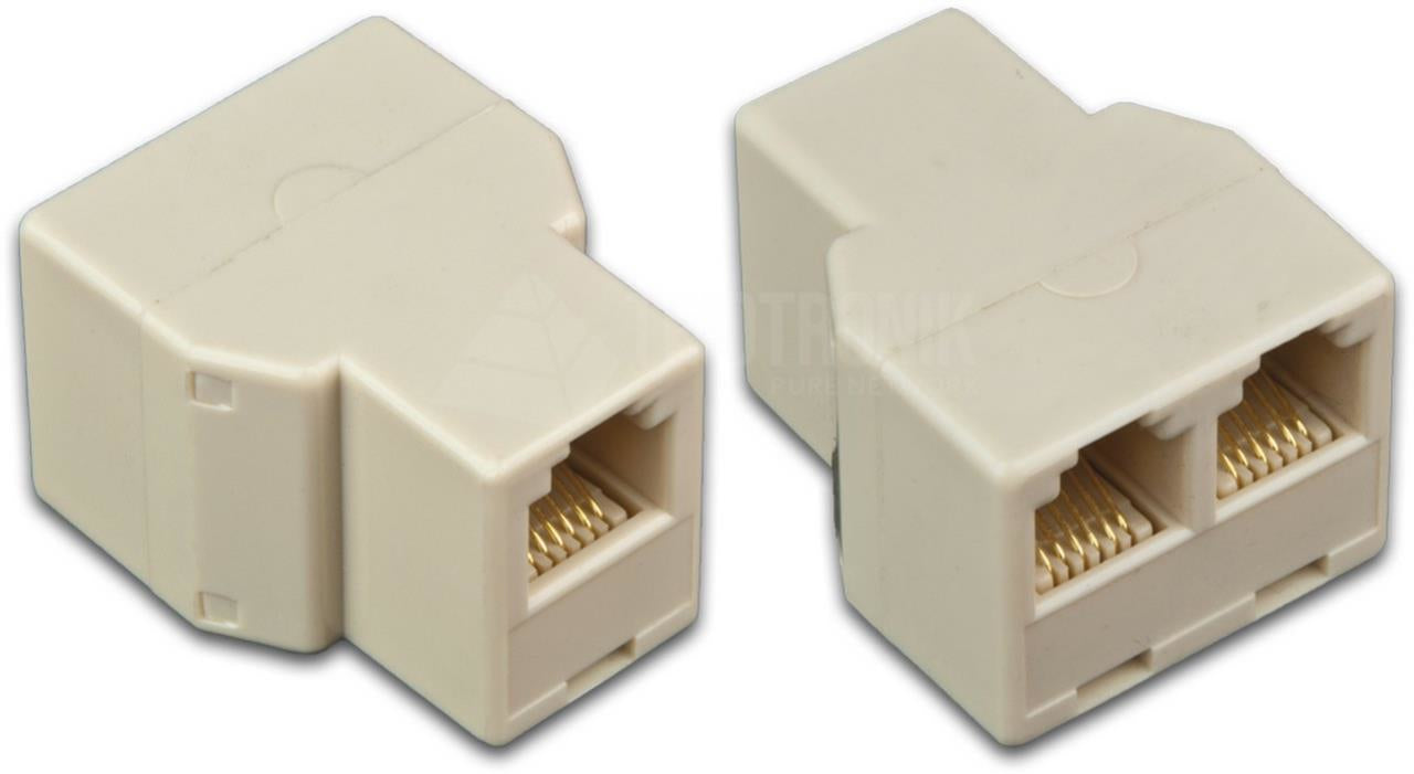 Wirewin Telefonadapter RJ-11 zu 2× RJ-11 – 6P4C, beige