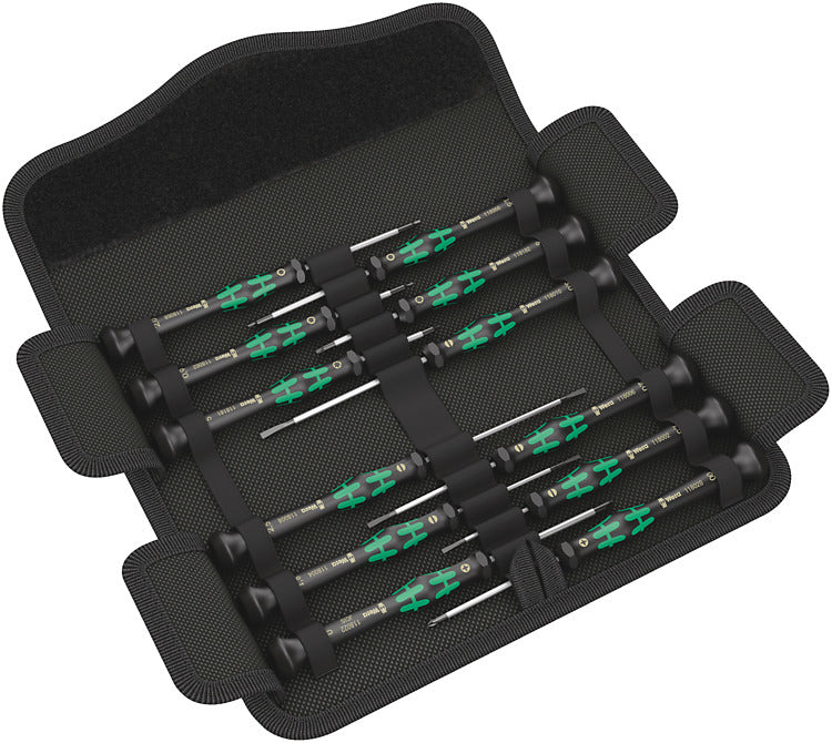 Wera Kraftform Micro-Set – Präzisions-Schraubenzieher-Set PH/SL/TX, 12-teilig, Box – 05073675001