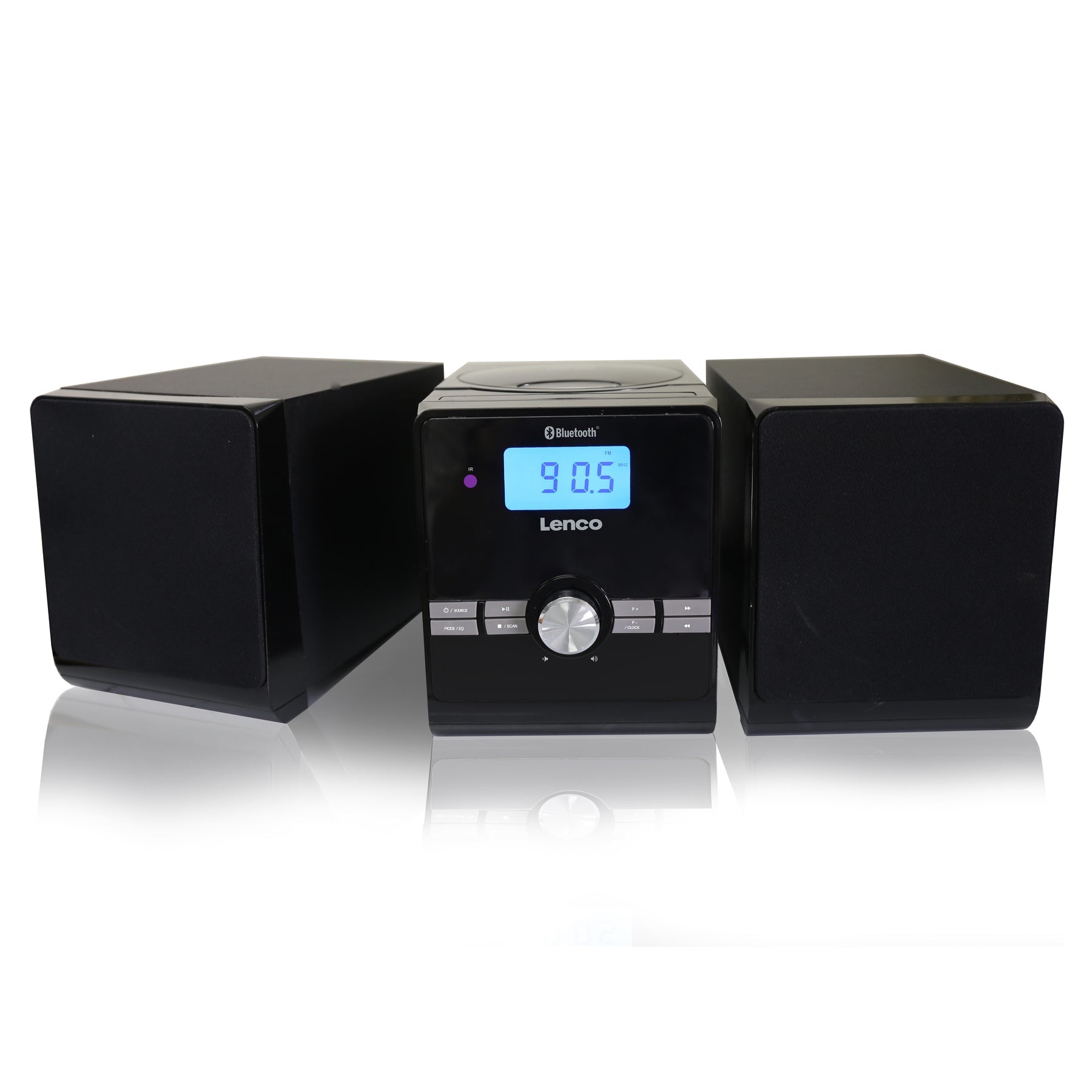 Lenco MC-030BK – Stereo-Vollverstärker, 2×5 W, USB, AUX, 3,5 mm Kopfhörer, Schwarz