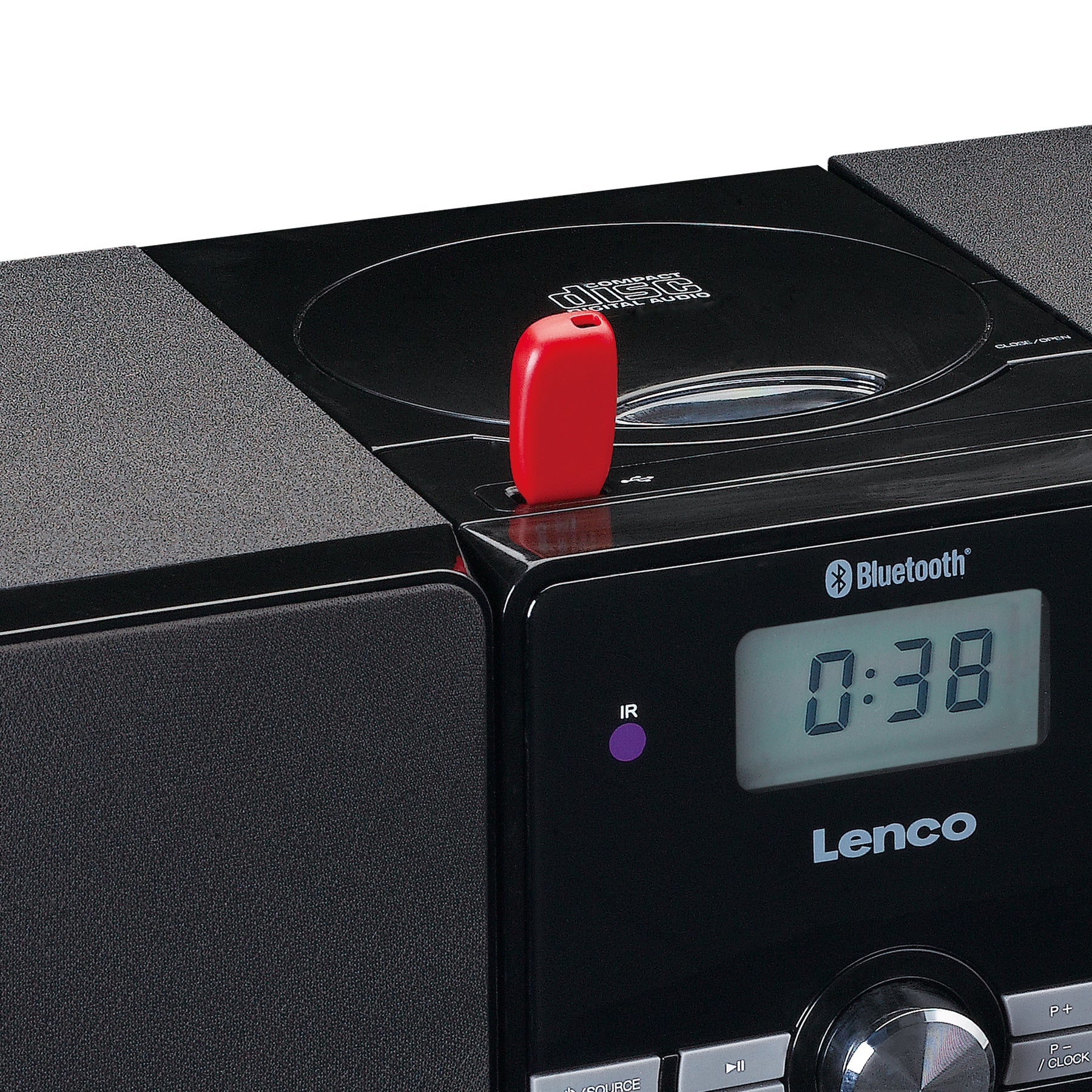 Lenco MC-030BK – Stereo-Vollverstärker, 2×5 W, USB, AUX, 3,5 mm Kopfhörer, Schwarz