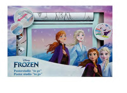Undercover Posterstudio to go – Mal-Set – Frozen – 10,5 m Posterrolle, 70 Poster, 8 Mini-Buntstifte