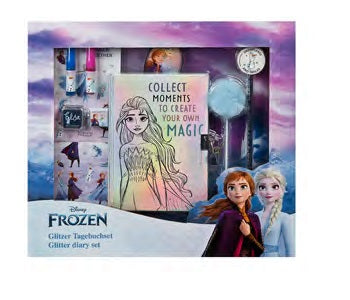 Undercover Glitzer-Tagebuchset – Frozen-Motiv, mit Schloss und Stift