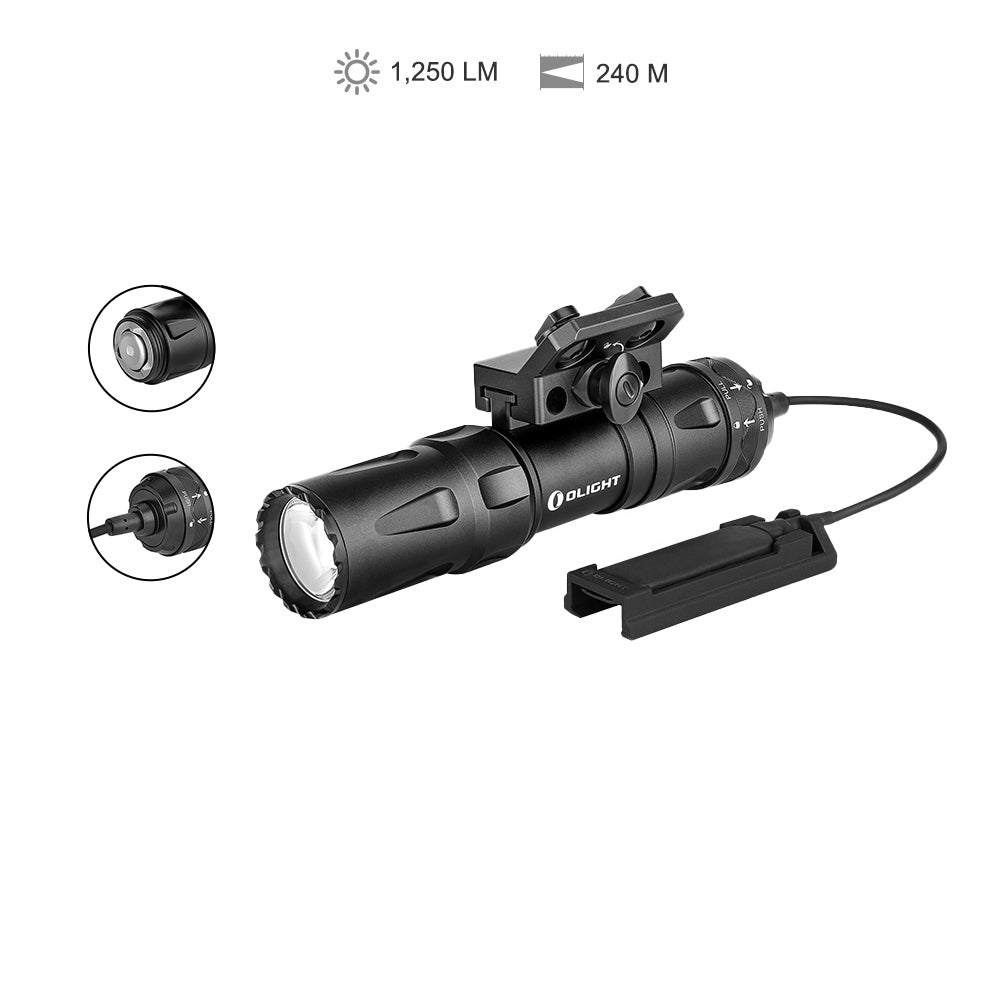 Olight Odin Mini Taschenlampe – 1250 lm, 240 m, IPX8, Akku 2040 mAh – Schwarz