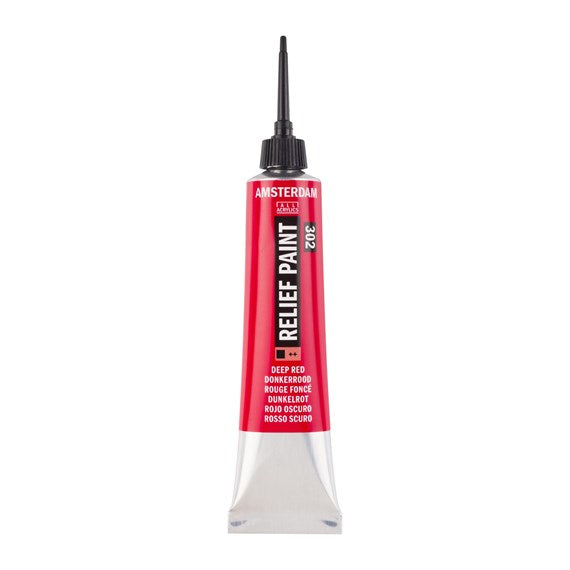Royal Talens Amsterdam Reliefpaint Acrylfarbe – Dunkelrot, matt, 3D-Effekt – 20 ml – für Papier