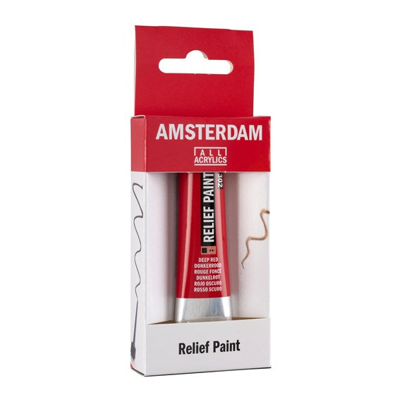 Royal Talens Amsterdam Reliefpaint Acrylfarbe – Dunkelrot, matt, 3D-Effekt – 20 ml – für Papier