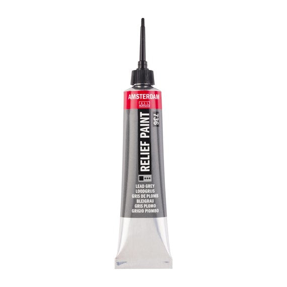 Royal Talens Amsterdam Reliefpaint Acrylfarbe – Grau, matt, deckend – 20 ml – für Karton