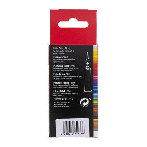 Royal Talens Amsterdam Reliefpaint Acrylfarbe – Grau, matt, deckend – 20 ml – für Karton