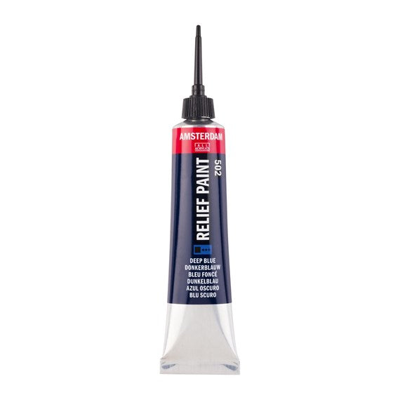 Royal Talens Amsterdam Acrylfarbe Reliefpaint – Dunkelblau 502, matt – 20 ml – für Karton