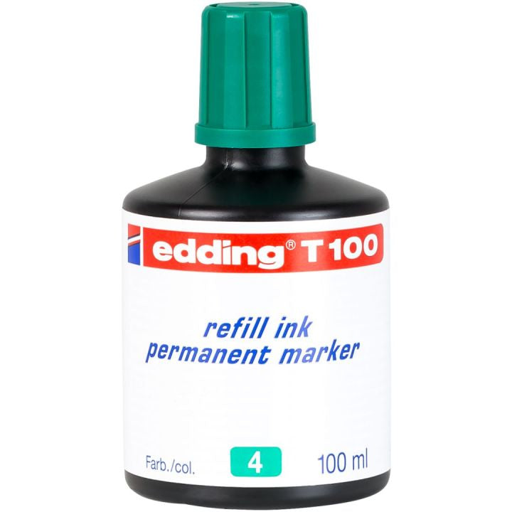 Edding Nachfülltinte für Edding Permanent Marker – grün, wasserfest, lichtbeständig, 100 ml