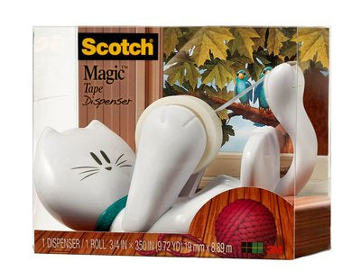 Scotch Tischabroller Cat-810 – für Rollenbreite bis 19 mm, für Bandlänge bis 33 m, für Kern 1", rutschfest