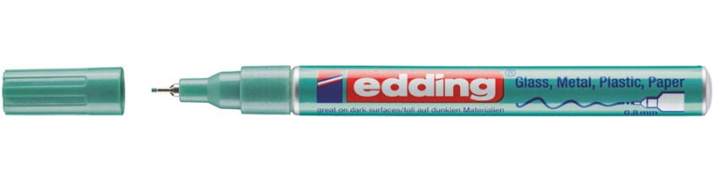 Edding 780 Paint Marker Metallic – Extra feine Spitze 0,8 mm – Grün – für Glas, Metall und Papier