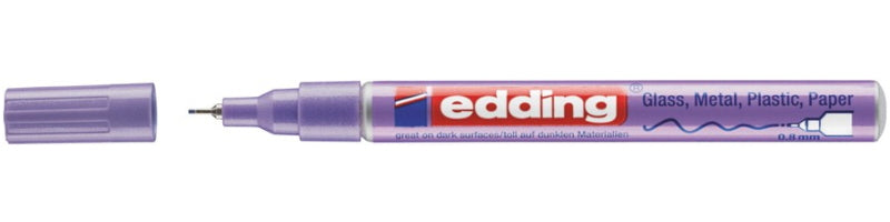 Edding 780 Paint Marker Metallic – Rundspitze 0,8 mm – Violett – für Glas, Metall und Kunststoff