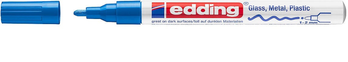 Edding 751 Paint Marker – 1–2 mm – blau – für Glas, Metall und Kunststoff
