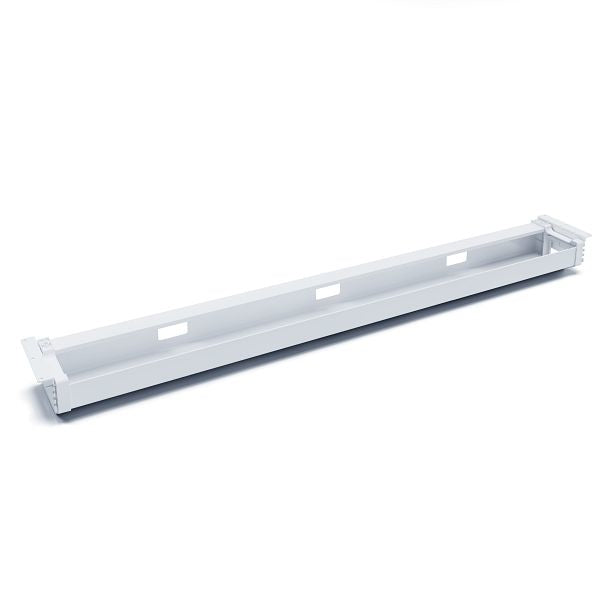Actiforce Untertisch-Kabelwanne – 1'264 × 152 mm – Aluminium – Weiss, abklappbar, für Actiforce-Gestelle