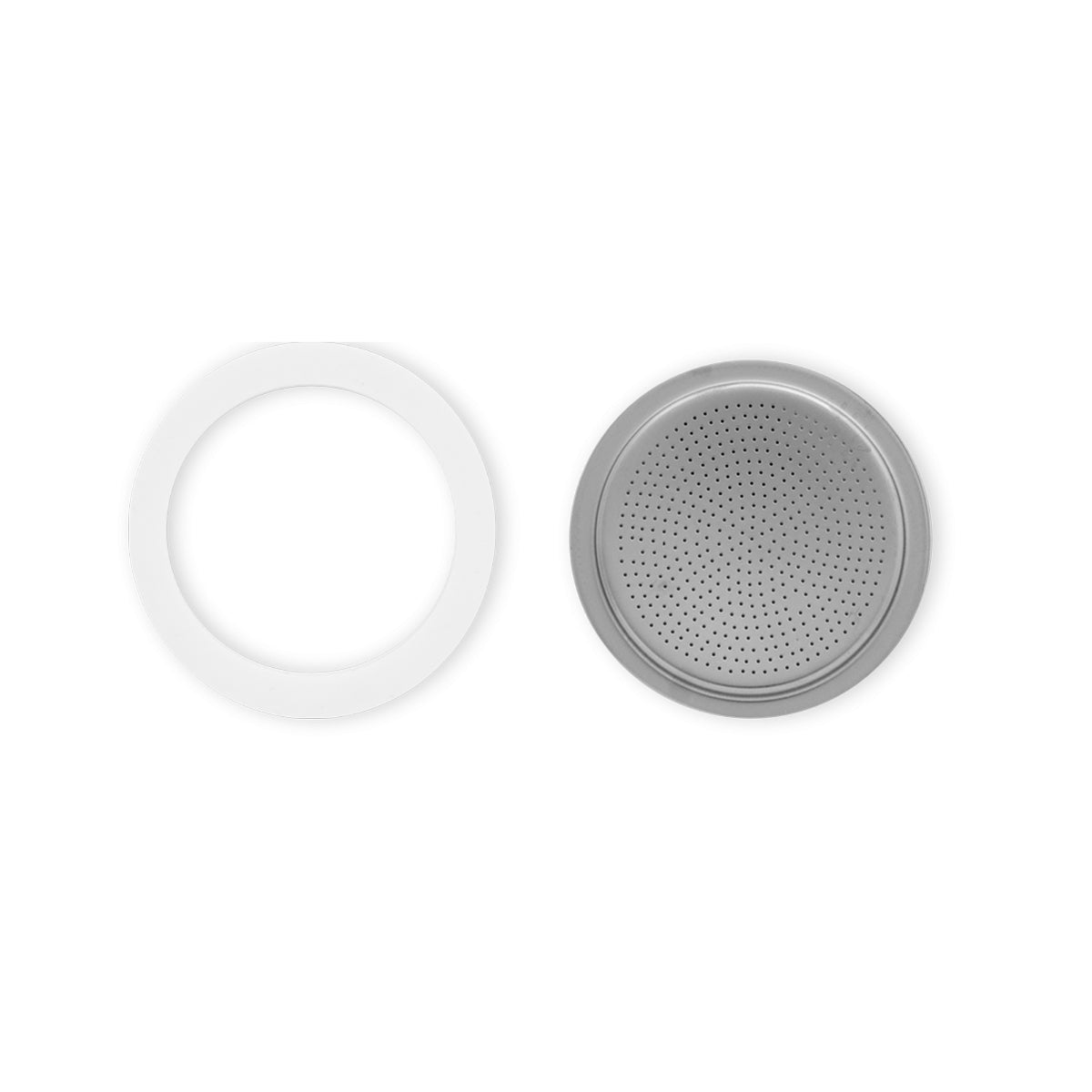 Bialetti Dichtung & Filterplatte – Ø 4,2 cm, für La Mokina, Gummi, Silber