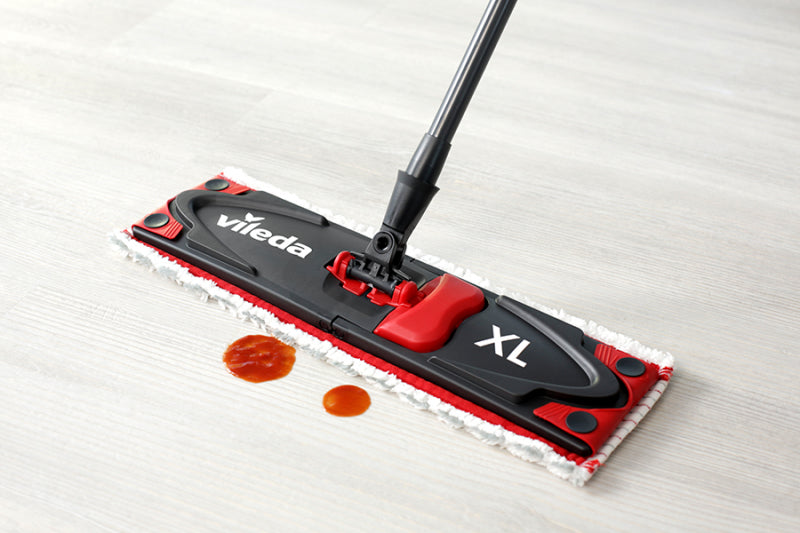 Vileda UltraMat XL Komplettbox Turbo – Bodenwischer-Set – Wischbreite 42 cm, Teleskopstiel, Rot