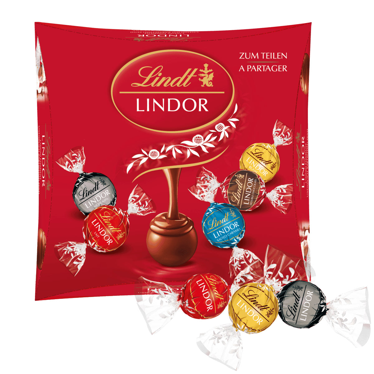 Lindt LINDOR Pralinés Kugeln – sortiert, Sharing Box, 298 g