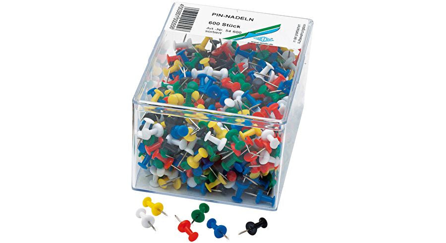 Wedo Pinnnadeln – Ø 23 mm – 600 Stk. – sortiert
