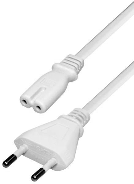 NIWOTRON Netzkabel, Eurostecker (Typ C) auf IEC C7, 250 V, 10 m, Weiss, 04-4073