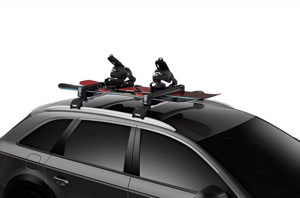 Thule Skiträger SnowPack – abschliessbar – für WingBar/SlideBar/SquareBar – 4 Skier, 2 Snowboards – schwarz