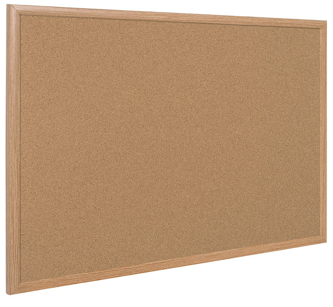Bi-Office Korktafel – 60 × 45 cm – braun, Holzrahmen