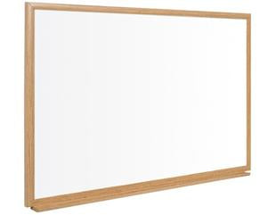 Bi-Office Whiteboard – 150 × 100 cm, lackierter Stahl, Holzrahmen, Eiche, inkl. Stiftablage