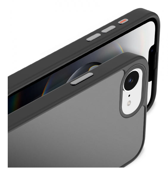 nevox StyleShell Invisio Backcover – für Apple iPhone 16e, PU+TPU, Schwarz