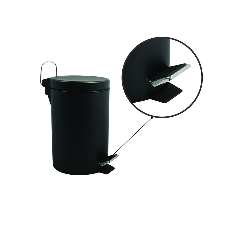 MSV Treteimer – 3 l – Stahl, rund – schwarz