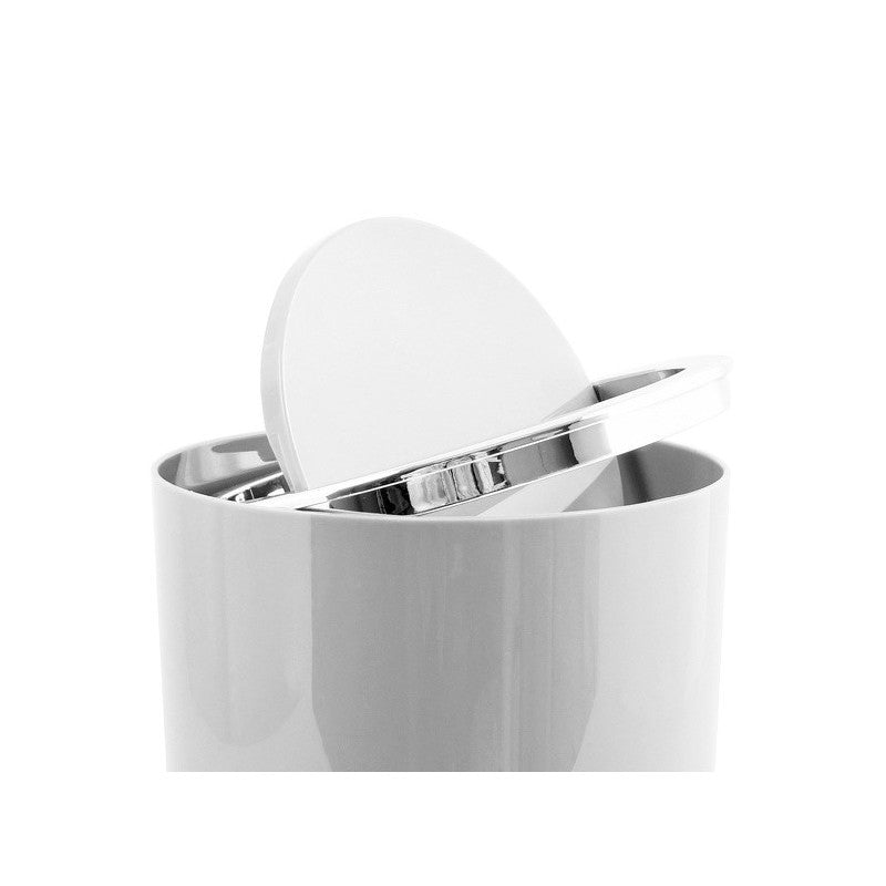 MSV Tisch-Abfallbehälter Kamaka – 6 l, mit Deckel – Kunststoff, weiss – Ø 190 × H 242 mm