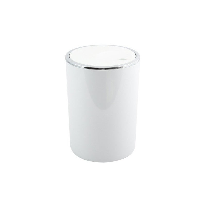 MSV Tisch-Abfallbehälter Kamaka – 6 l, mit Deckel – Kunststoff, weiss – Ø 190 × H 242 mm