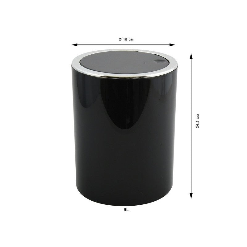 MSV Kosmetikeimer – 6 l – Kunststoff (PP), rund – schwarz