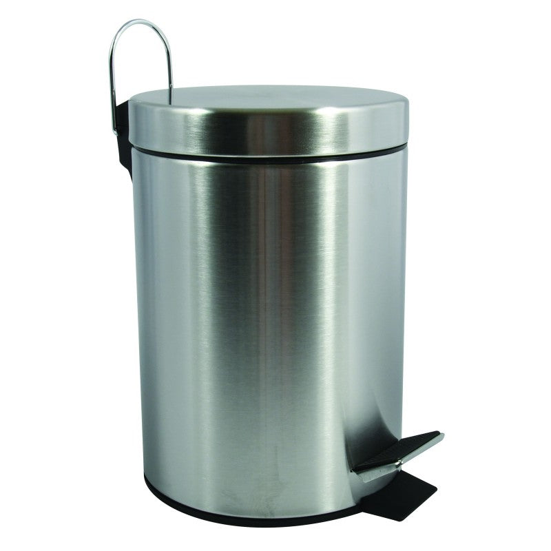 MSV Treteimer – 3 l – Edelstahl, rund – Anti-Rutsch
