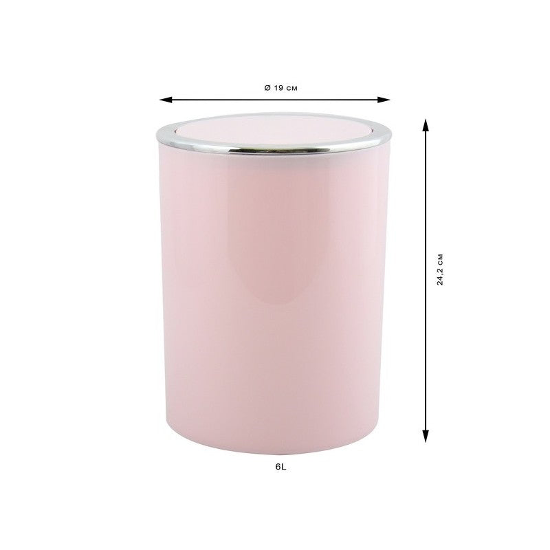 MSV Kosmetikeimer – 6 l – Kunststoff (PP), rund – rosa