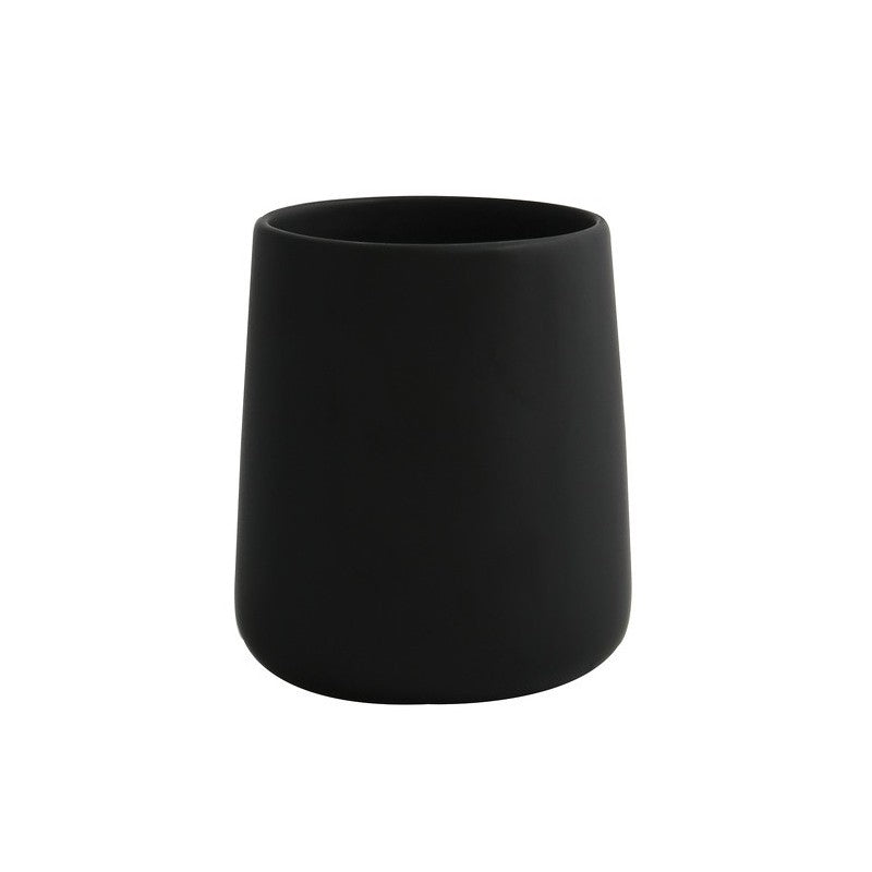 MSV Zahnputzbecher Maonie – Keramik, Ø8,5×10 cm, Schwarz matt