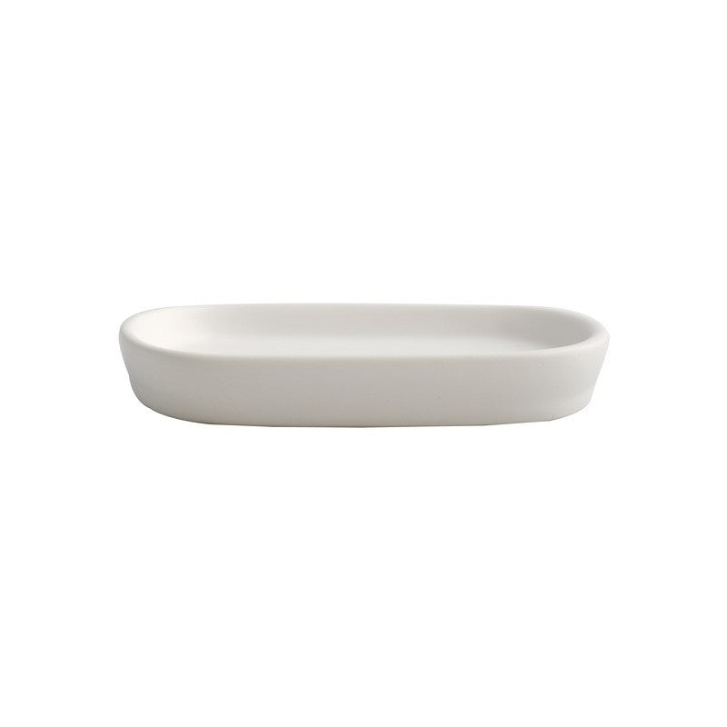 MSV Seifenschale Maonie – 9×13,9×2,4 cm, Keramik, Weiss matt