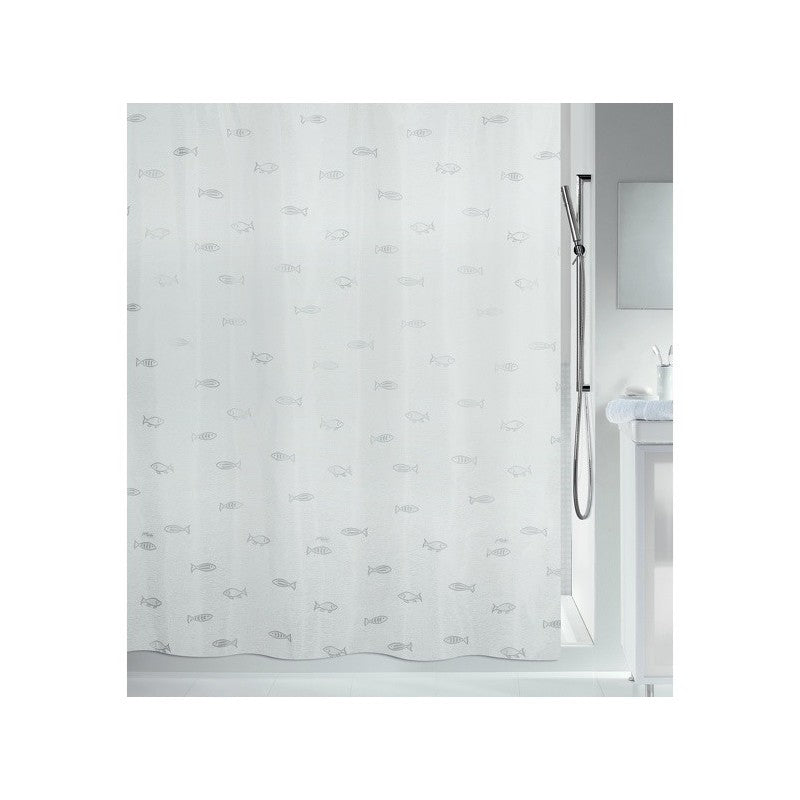 Spirella Kos Duschvorhang Metallic Effect – 180 × 240 cm, Silber